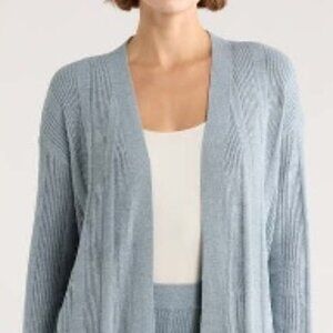 Barefoot Dreams Open Cardigan, Blue Aura, size small